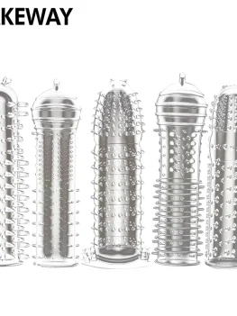 WAKEWAY Condoms penis extension sleeves sex toys for men delay ejaculation reusable condoms blocking cock ring