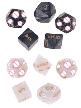 5pcs/set English-word Acrylic Sex Dice Erotic Love Game Sexy Posture Adult Couple Lovers Bachelor Party Gifts Drop Shipping