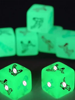 2Pcs 6 Side Erotic Luminous Dice Couples Flirting W/Posture Toys Love Posture Guide Night Lights Luminous Love Dice Sex Toy