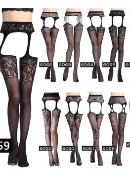 Women Sexy Lingerie Stockings Garter Belt Stripe Elastic Stockings Black Fishnet Stocking Thigh Sheer Tights Pantyhose dropship