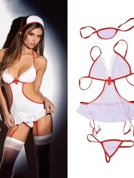 1 Set Women Hot Erotic Costumes Role Play Nurse Uniform Sexy Erotic Lingerie Underwear (Not Including Socks)