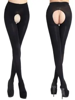 Sumodx Women 120D Velvet Crotchless Sexy Tights Spring Autumn Open Crotch Pantyhose Female Stretchy Slim Skinny Erotic Lingerie