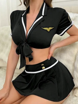 Cosplay Women Sexy Lingerie Sailor Ds Stage Costumes Sexy Low Waist Splits Student Stewardess Cosplay Uniforms Nightclubs Outfit