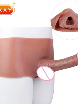 SXXY Strap-on Dick Enlargement Sleeve Sex Toys For Men Silicone Soft Skin Feeling Pants With Realistic Hollow Dildo