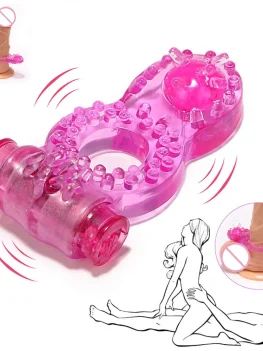 Penis Ring Vibrator Strong Penis Erect Cock Ring Crystal Butterfly Vibrating Rings Enhance Sex Ability Product Sex Toys For Men