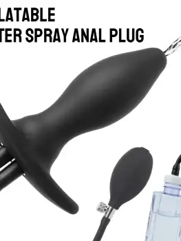 Enema Cleaner Inflatable Anal Plug 2 IN 1 Water Spray Buttplug Vaginal Dilator Prostate Massage Stimulate Sex Toys for Women Men