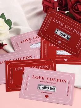 10Pcs/20Pcs Scratch-Off Love Coupons Couple Scratch Off Cards Valentine's Day Wedding Anniversary Creative Gifts