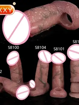 SXXY Penis Extender Sleeve Adult 18+ Delay Ejaculation Intimate Goods Liquid silicone Sex Toys For Men Couple Sex Shop