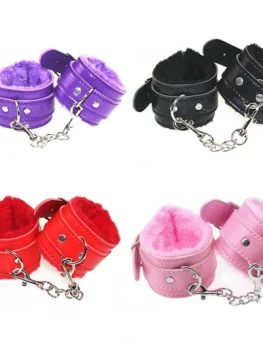 1 Pair Sexy Hand Wrap PU Leather Plush Handcuff Ankle Cuff Bracelet Bondage Lingerie Cosplay Accessories Couples Games Sex toys