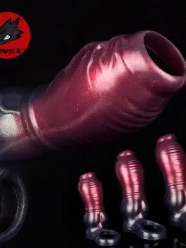 NNSX Silicone Dog Knot Penis Sleeve Extender Fantasy Sheath for Men Big Cock Penis Enlargement Tool Couple Sex Toy Adult 18+