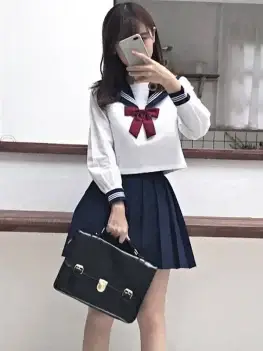 Japanese Style S-2XL Students Girls School Uniforms Girls Navy Costume Women Sexy Navy JK Suit Sailor Blouse Pleated Skirt Set