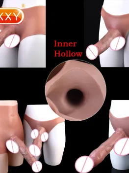 SXXY Multi-types Silicone Hollow Dildo Pants Skin Feeling Male Strap-on Penis Extender Sleeve For Men Delay Ejaculation