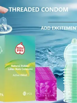 10pcs Threaded Condoms,safe sex condom,ultra-thin long-lasting threaded lubricant condom,natural gelcondoms,male condoms