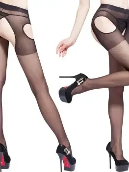 Sexy Fashion Women Open Crotch Crotchless Sheer Pantyhose Thin See-through Mesh Tights Sensual Temptation Stockings Nightwear