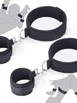 SM Hand and Leg Straps Adult Sex Toys Black Hand and Leg Cuffs Sm Handcuffs Ankle Cuffs Alternative Toys Sex Toy for Couples