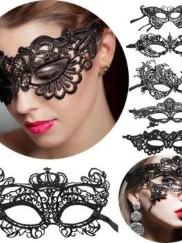 Women's Lace Mask Fashionable Sexy Black Hot Selling Fun Eye Masks Fun Black Dance Party Cosplay Mask Accessories