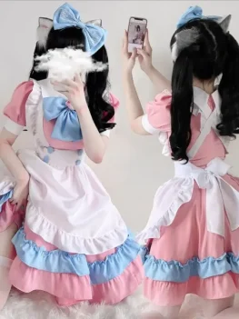 Lolita Dress Maid Dress Plus Size Skirt Cute Big Bow Girl Dress Cosplay Costumes Boys Clothing Party Suit Ladies Dress Cat Paw
