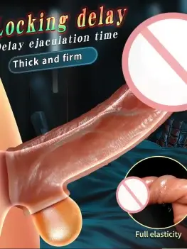 Real Penis Sleeve Sleeve Extender Cock Rings Liquid Silicone Condoms Delay Ejaculation Sex Toys for Men Dick Enlargement Longer