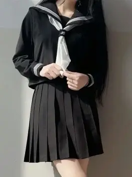 Japanese School Uniform Girls Plus Size Jk Suit Plus size Basic Sailor Uniform Women Long Sleeve Suit