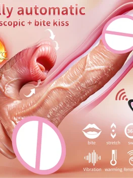 Realistic Dildo Vibrator Telescopic Female Remote Control Vaginal Masturbator Anal Plug Penis Heated Vibrating Sex Toy For Women