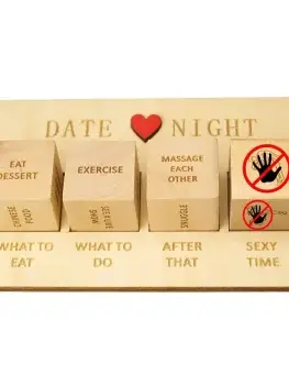 Date Night Dice, Take Out Dice For Couples, Portable Couple Wooden Dice Kit For Adults Women Men Husband Girlfriend Boyfriend Ch