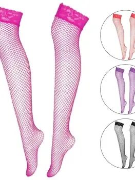Sexy Fishnet Stockings Women Summer Thin Transparent Mesh Thigh High Stockings Elasticity Over Knee Nylon Stocking 6 Color