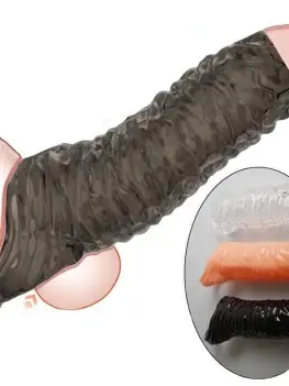 Open-Ended Enlarge Penis Sleeve Sheath Enlargement Enlarger,Exposed Head Cock Cover Ring,Delay Ejaculation Sex Toys for Men