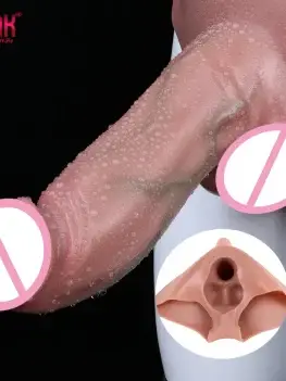 FAAK Silicone Briefs with Penis Sleeve Male Masturbator Large Wearable Hollow Realistic DildoSex Toys For Men Delay Ejaculation