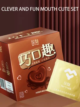 Fama male Oral sex Condoms adult sex toys chocolate flavor Lubricated penis sleeve No seminal vesicles condom for adults 18