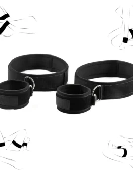 Sex Bondage Wrist & Thigh Cuffs BDSM Restraints Set, Sex Toys for Women with Adjustable Leg Straps Handcuffs for Couple Beginner