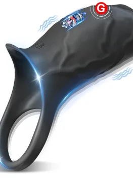 Vibrator Penis Sleeve Cock Ring Ejaculation Extender for Penis Testicles G Spot Stimulation Couples Adult Sex Toys for Men Women