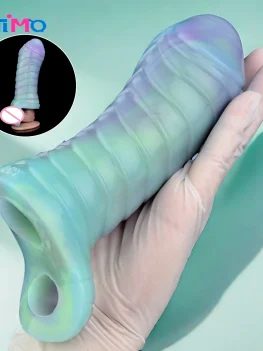 SMMQ Glow-in-the-dark Penis Sleeve Realistic Dildo Holster Dick Enlargement & Extender For Men Fetish Sex Toys
