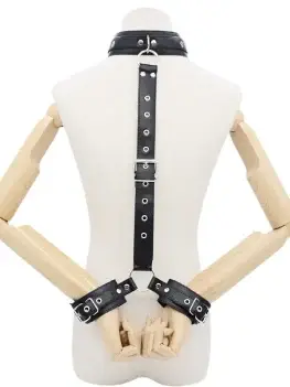 Neck to Wrist Restraints Kit Sexy Women BDSM Fetish Behind Back Handcuffs Collar Adjustable Bondage Set Couple SM Sex Game Tool