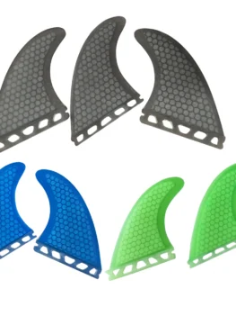 3Pcs Tri Surf Fins With Honeycomb Fibreglass for Surfboard Surf Fin Surfboard Accessories Water Sports Surfing Board