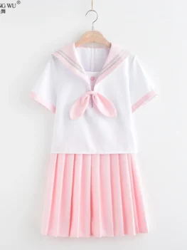 Sakura Light Pink Japanese School Uniform Skirt JK Uniform Class Uniforms Sailor Suit College Wind Suit Female Students Uniforms