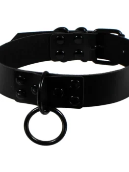 New Black Round Punk Gothic Choker Necklace Handmade Collar belt Necklaces Leather choker bondage party jewelry chunky necklace
