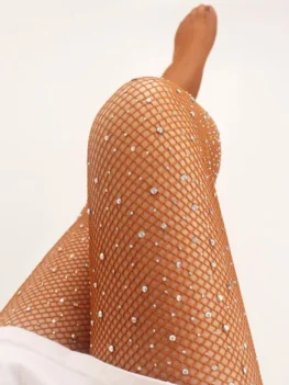 Rhinestones Latin Tights Women Professional Fishnet Tights Ballroom&Latin Dance Hard Yarn Elastic Latin Stockings Pantyhose