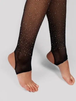 Sexy Woman Rhinestone Stirrup Fishnet Tights Diamond Glitter Pantyhose Glisten Fishing Net Stockings Nylon Women's Underwear