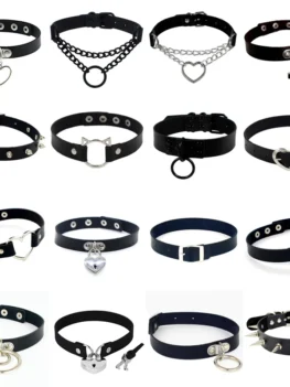 2021 New Sexy Punk Choker Collar Leather Choker Bondage Cosplay Goth Jewelry Women Gothic Necklace Harajuku Accessories