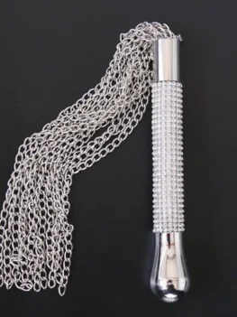 Sexy Rhinestone Whip Couples Handle Wave Metal Chain Spanking BDSM Bondage Flogger Flirting Sex Toy For Women And Men Adult Game