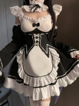 Ram Rem Cosplay Costume Anime Lolita Maid Uniform Maid Apron Lolita Dress Life In A Different World From Zero Costumes Party Set
