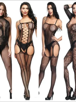 Sexy Lingerie Body Stockings Teddy Bear Bodysuit Hot Erotic Bodysuit Open Crotch Stretch Mesh Porn Tights Erotic Lingerie