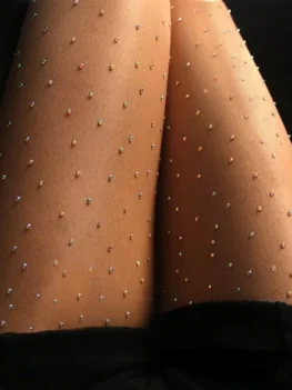 Women's Sexy Breathable Rhinestone Snagging Resistance Pantyhose Diamonds Stockings Plus Size Tights 20D Spider Stockings