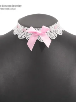 Sexy Cute Lolita Bowknot Lace Collars Choker Necklace Women Girls Gothic Laciness BDSM Role Age Cosplay Party Jewelry Chocker