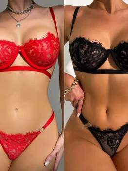 2023 Sensual Lingerie Sets Woman Lace Transparent Women's Underwear Erotic Sext Costumes Delicate Bra Kit Push Up Sexy Lingerie