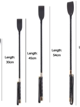 30-60CM Black PU Leather Spanking Paddle Long Whip Flirting Slave BDSM Flogger Sex Toys For Woman G Spot Sex Shop