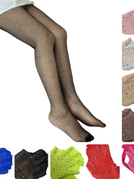 Summer Adult Sparkle Fishnet Tights Bling Colored and Silver Rhinestone Fishnet Leggings Glitter Dance Glitter Mesh Pantyhose