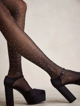2025 Summer Diamond Pantyhose Women Sexy Fashion Shiny Net Tights Female Slim Rhinestone Mesh Nylon Stockings Tights