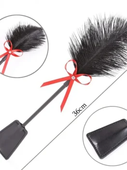 BDSM Feather Tickled Whip Erotic Punish Leather Spanking Paddle Play Flogger Sex Toys For Couple Woman Lover