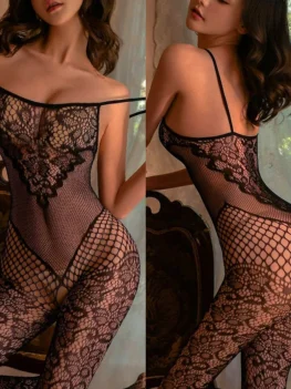Teddy Bodysuit & Bodystockings Sexy Lingerie Women Crotchless Hot Body Suits Fishnet Transparent Hollow Underwear Erotic Apparel